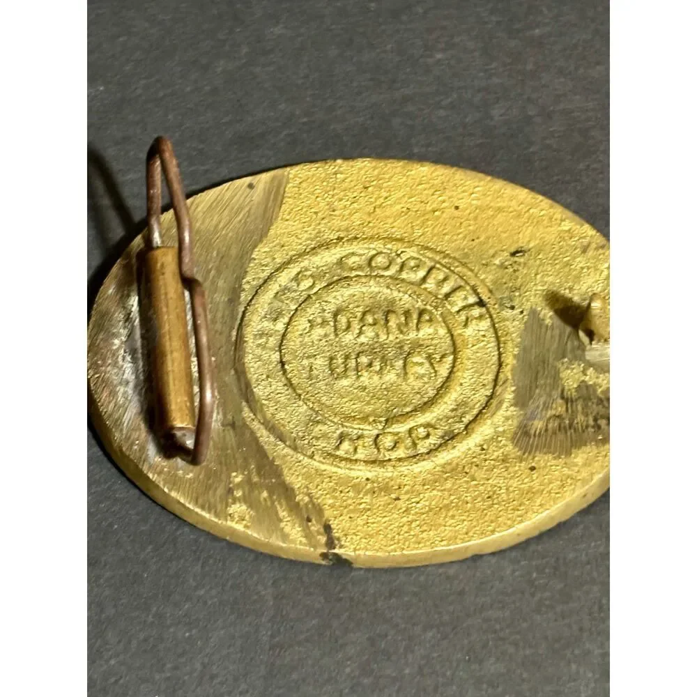 Vintage Volant Rodeo Belt Buckle Brass Tone Cowboy Western Horse Riding USA